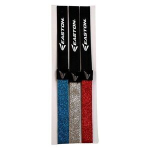 Easton Glitter 3-Pk Sports Metallic Blue Red Silver Performance Headbands NWT